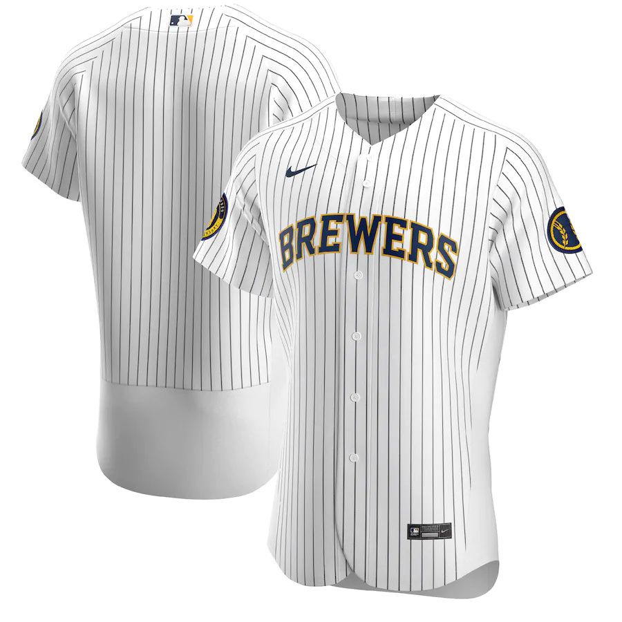 Mens Milwaukee Brewers Nike White Alternate Authentic Team MLB Jerseys